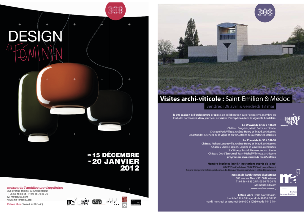 Design au féminin et visites viticoles affiches